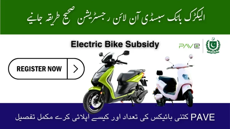 PAVE Electric Bike Subsidy Pakistan
