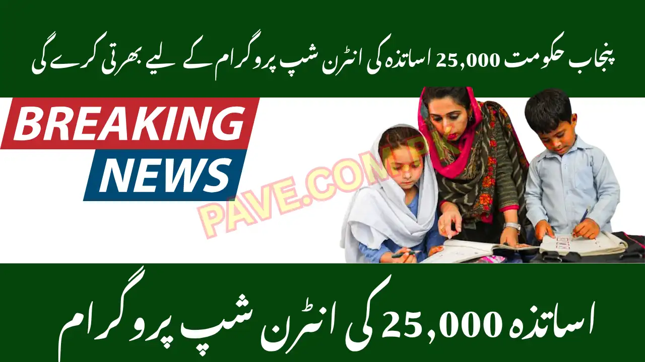 Punjab Govt to Hire 25,000 Teacher Internship Program 1 Punjab Govt to Hire 25,000 Teacher Internship Program