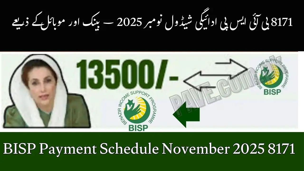 8171 BISP Payment Schedule November 2025 – Bank & Mobile 1 8171 BISP Payment Schedule November 2025