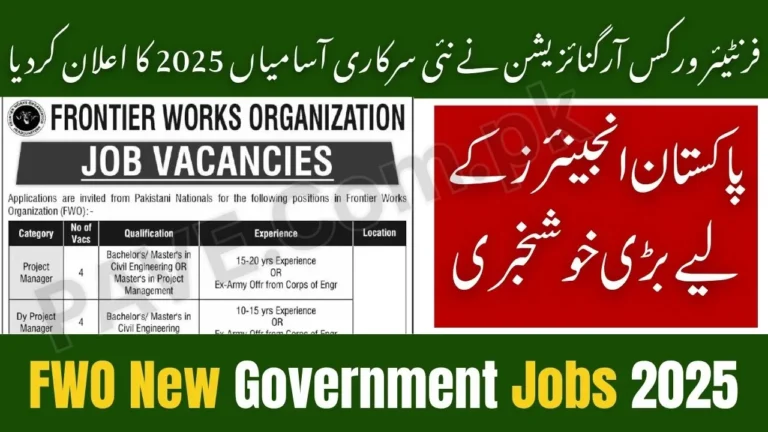 Breaking News: Frontier Works Organization FWO Announces New Government Jobs 2025 Apply Online 4 FWO Announces New Government Jobs 2025