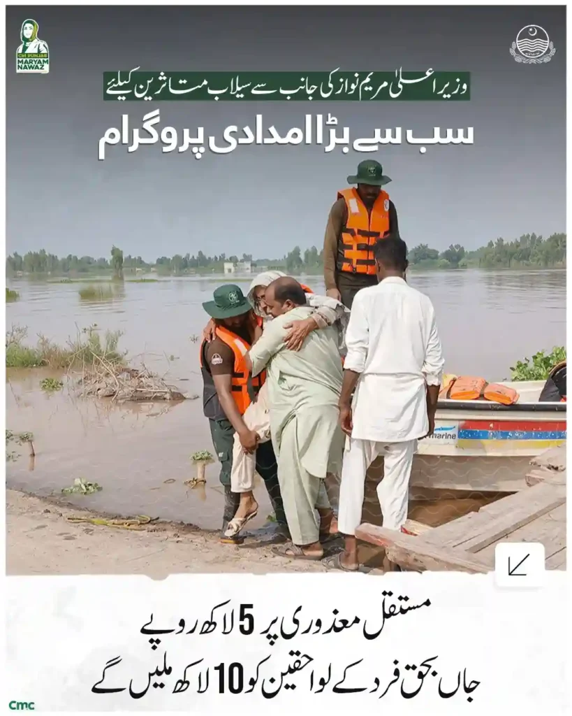 Breaking News! Flood Relief Cheques Distribution Starts from 28 October – CM Maryam Nawaz Launches Major Aid Program 7 Financial Assistance