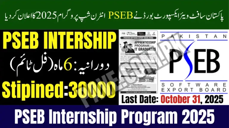 Pakistan Software Export Board Announces PSEB Internship Program 2025 – Registration for IT Graduate Apprenticeships 4 PSEB Internship Program
