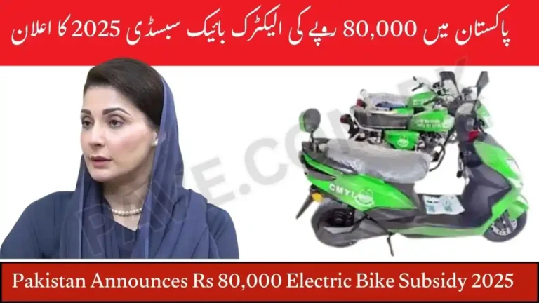 Pakistan Announces Rs 80,000 Electric Bike Subsidy 2025