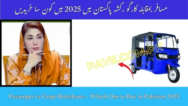 Passenger vs Cargo Rickshaws – Which One to Buy in Pakistan 2025