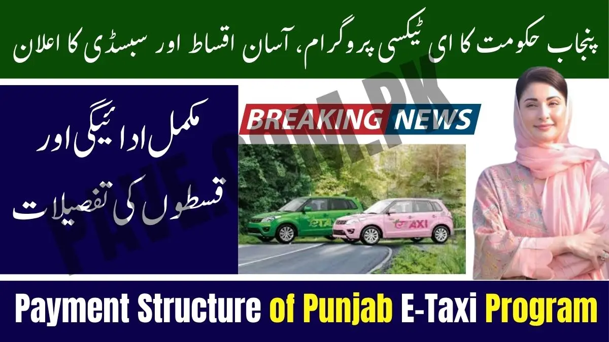Payment Structure of Punjab E-Taxi Program