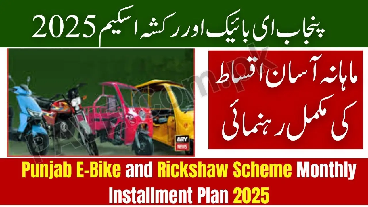 Punjab E-Bike and Rickshaw Scheme Monthly Installment Plan 2025