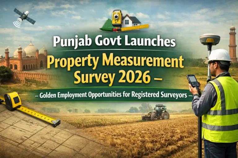Punjab Govt Launches Property Measurement Survey 2026 – Golden Employment Opportunities for Registered Surveyors