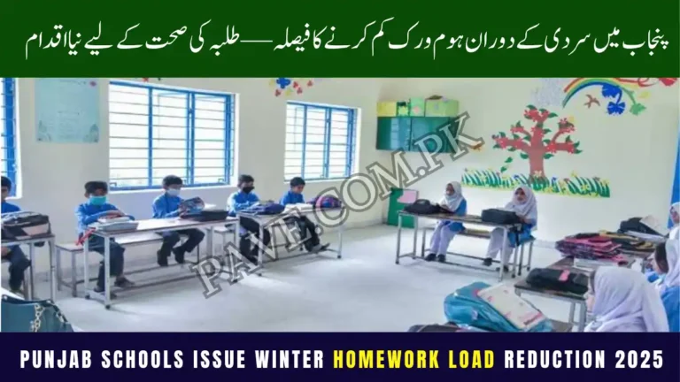 Punjab Schools Issue Winter Homework Load Reduction 2025 – New Student Health Advisory 3 Punjab Schools Issue Winter Homework Load Reduction 2025