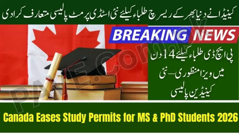 Canada Eases Study Permit Rules for International MS and PhD Students