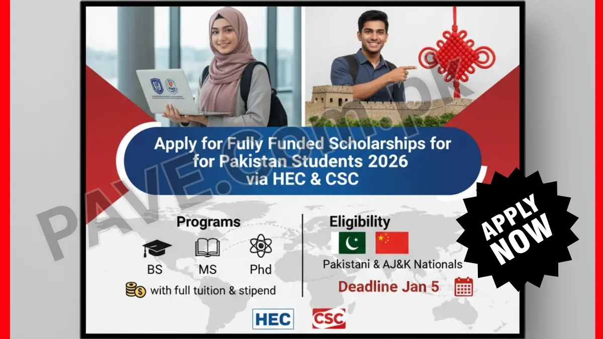 China Fully Funded Scholarships for Pakistani Students 2026–27