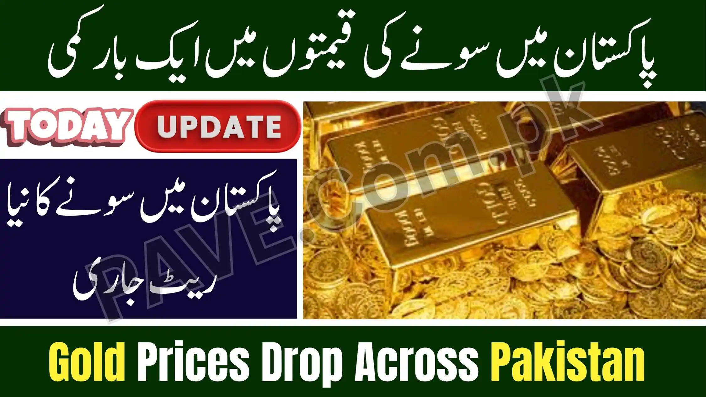 Gold Price in Pakistan Drops by Rs1,000 Per Tola