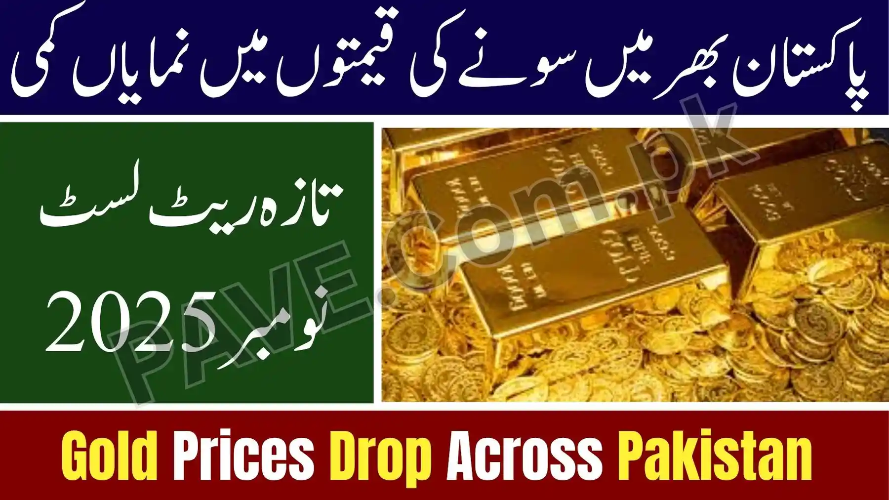 Gold Prices Drop Further in Pakistan November 2025 Update