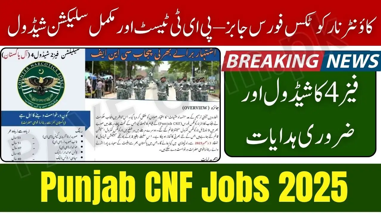 Punjab CNF Jobs 2025 Announced