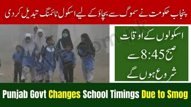 Punjab Government Changes School Timings Due to Smog