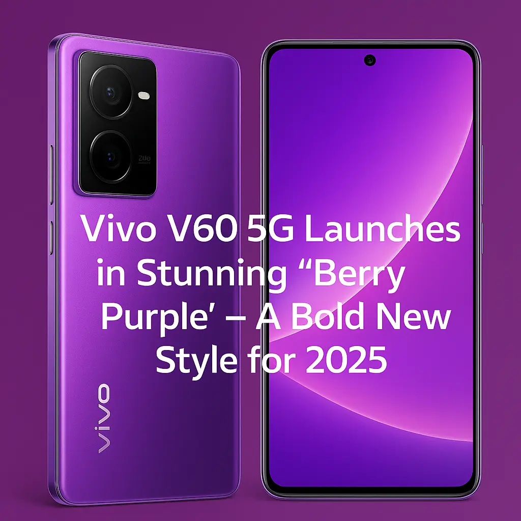 Vivo V60 5G Launches in Stunning “Berry Purple” – A Bold New Style for 2025 1 Vivo V60 5G Berry Purple Launche
