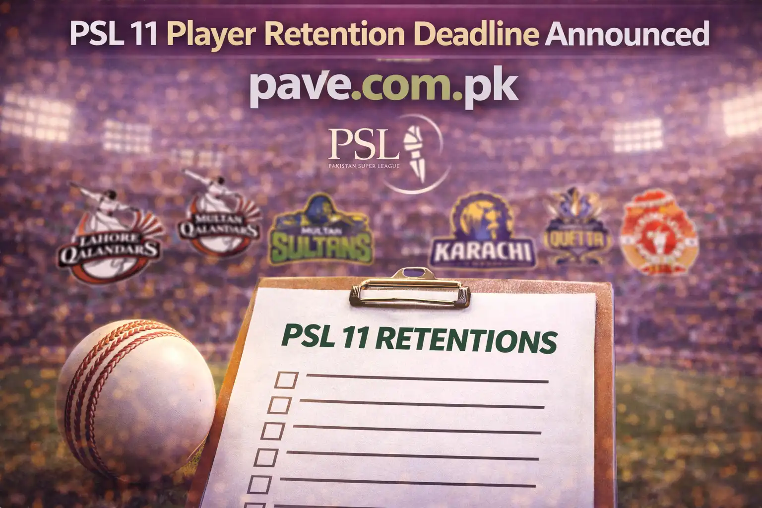 PSL 11 Player Retention Deadline Announced 1 PSL 11 Player Retention Deadline Announced