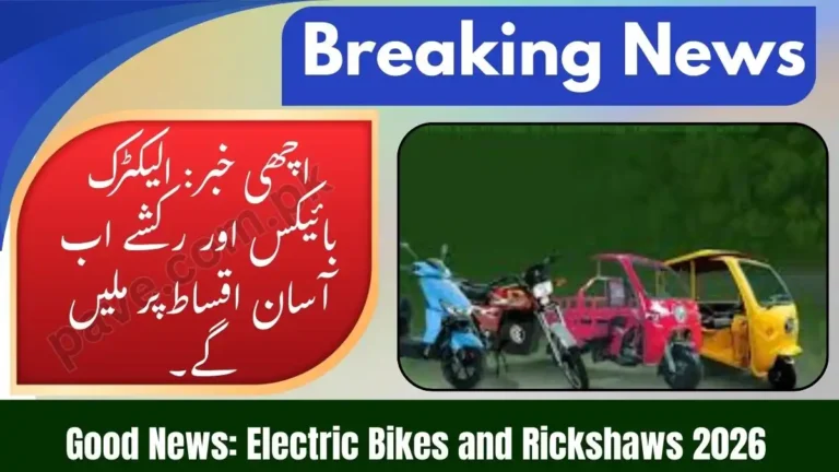 Good News: Electric Bikes and Rickshaws Now Available on Easy Installments