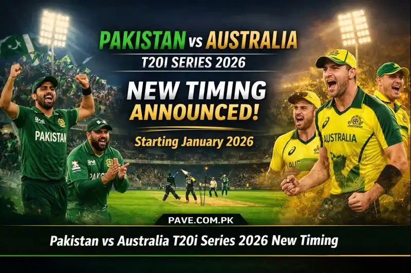 New Timing Announced for Pakistan vs Australia T20I Series Starting January 2026