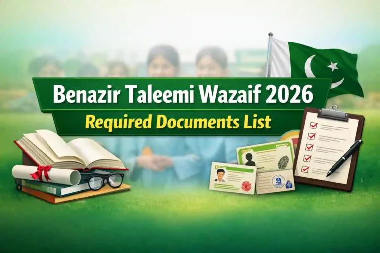 Benazir Taleemi Wazaif 2026 Required Documents List 4 Benazir Taleemi Wazaif 2026 Required Documents List
