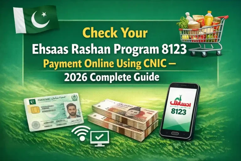 Check Your Ehsaas Rashan Program 8123 Payment Online Using CNIC