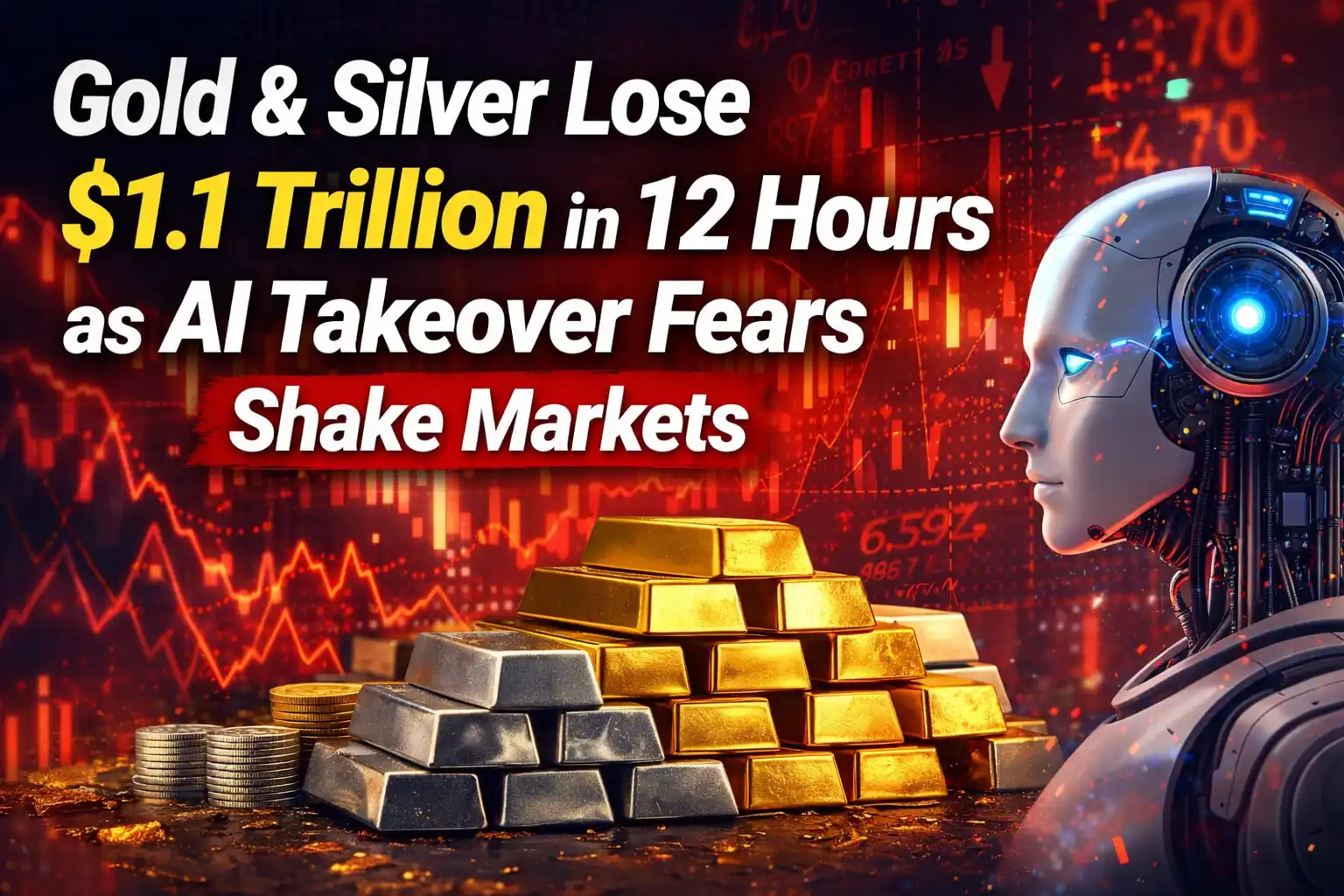Gold & Silver Lose $1.1 Trillion in 12 Hours as AI Takeover Fears Shake Markets