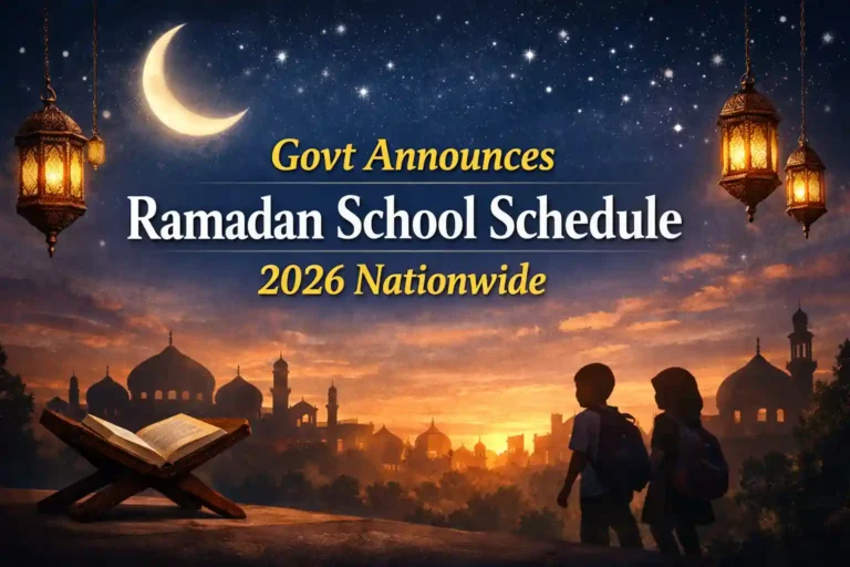 Govt Announces Ramadan School Schedule 2026 Nationwide
