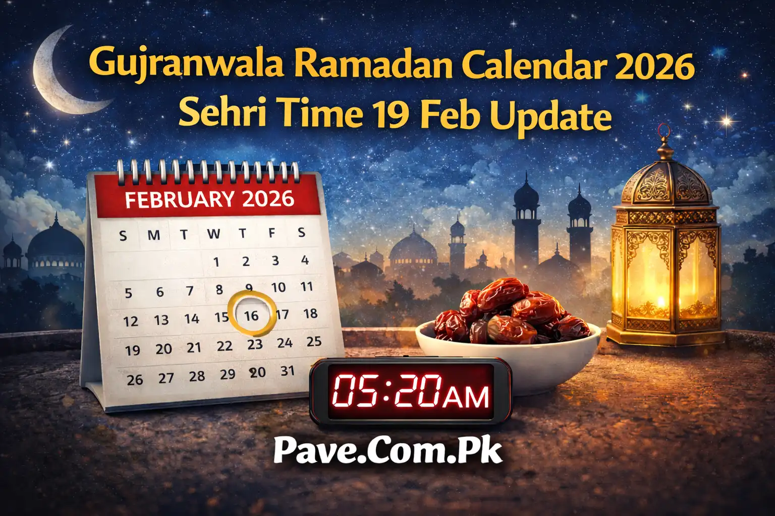 Gujranwala Ramadan Calendar 2026 – Sehri Time 19 Feb Update