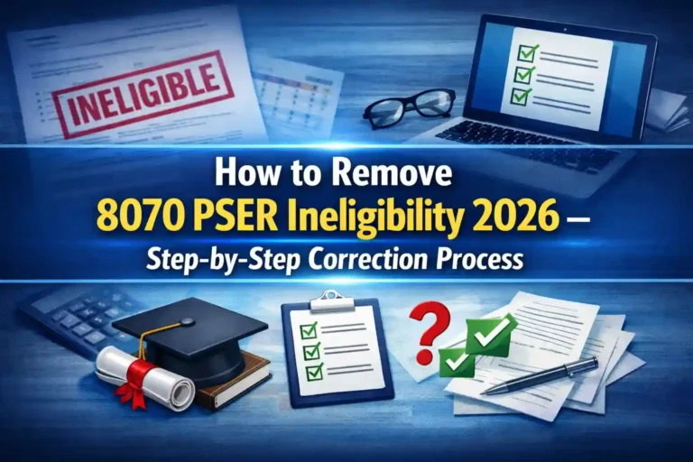 How to Remove 8070 PSER Ineligibility 2026 – Step-by-Step Correction Process