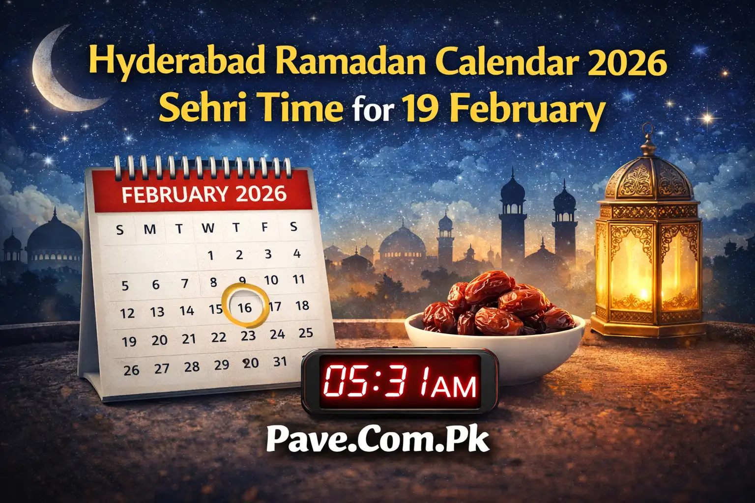 Hyderabad Ramadan Calendar 2026 – Sehri Time for 19 February