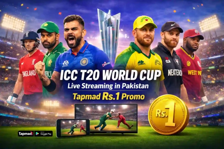 ICC T20 World Cup Live Streaming in Pakistan – Tapmad Rs.1 Promo