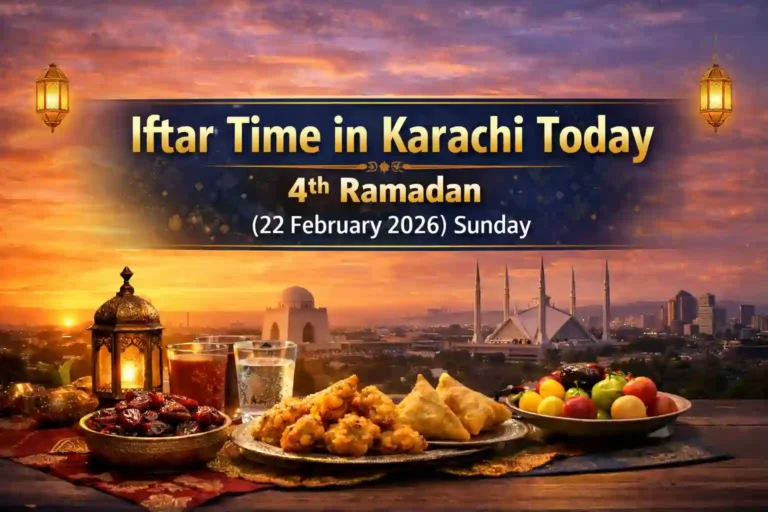 Iftar Time in Karachi Today 4th Ramadan (22 February 2026) Sunday 1 Iftar Time in Karachi Today 4th Ramadan (22 February 2026) Sunday