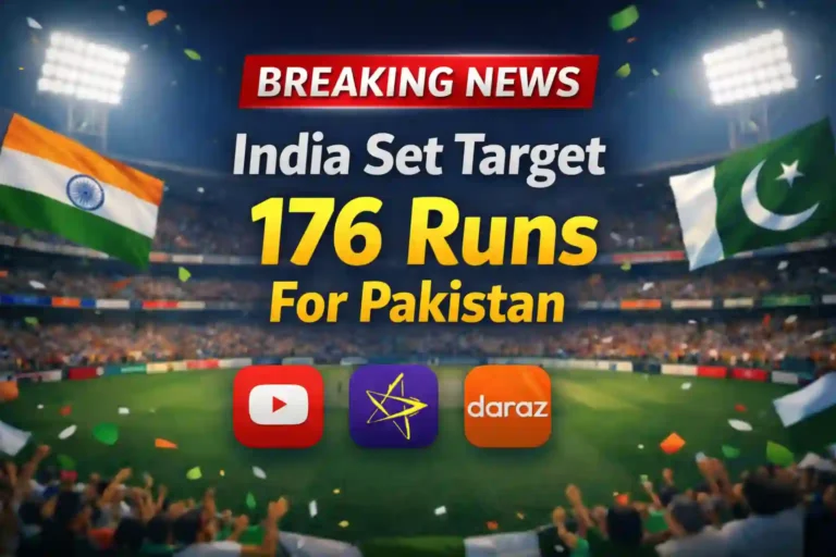 India Set Target 176 Runs For Pakistan