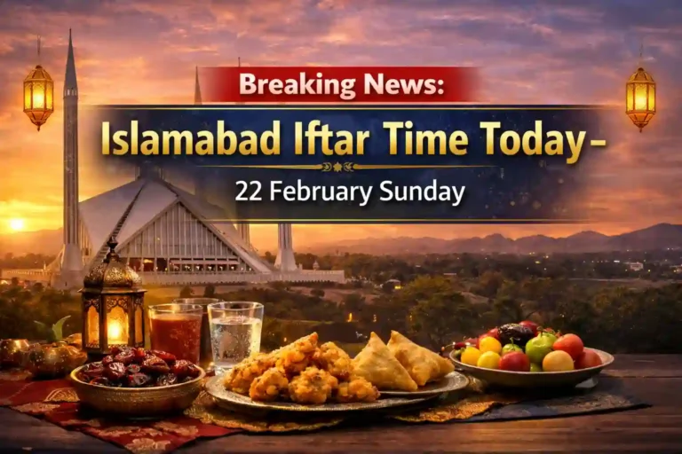 Breaking News: Islamabad Iftar Time Today– 22 February Sunday 2 Islamabad Iftar Time Today– 22 February Sunday