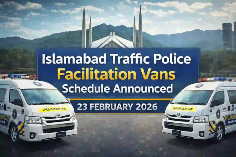Islamabad Traffic Police Facilitation Vans Schedule Announced – Check Locations & Timings 5 Islamabad Traffic Police Facilitation Vans Schedule Announced