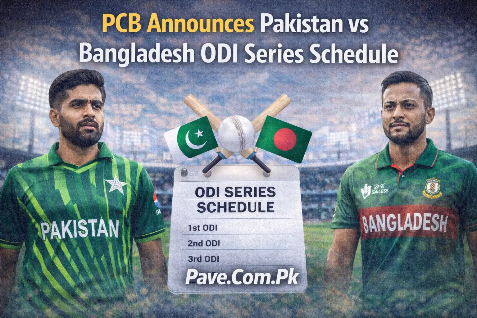 PCB Announces Pakistan vs Bangladesh ODI Series Schedule