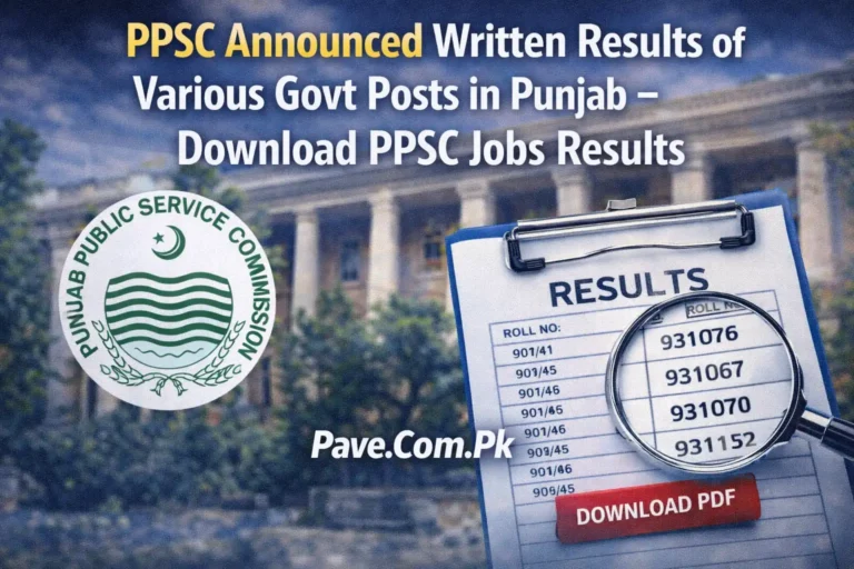 PPSC Announced Written Results of Various Govt Posts in Punjab – Download PPSC Jobs Results