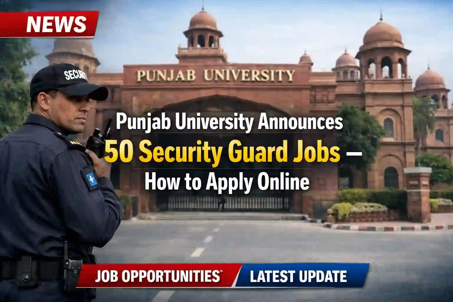Punjab University Announces 50 Security Guard Jobs