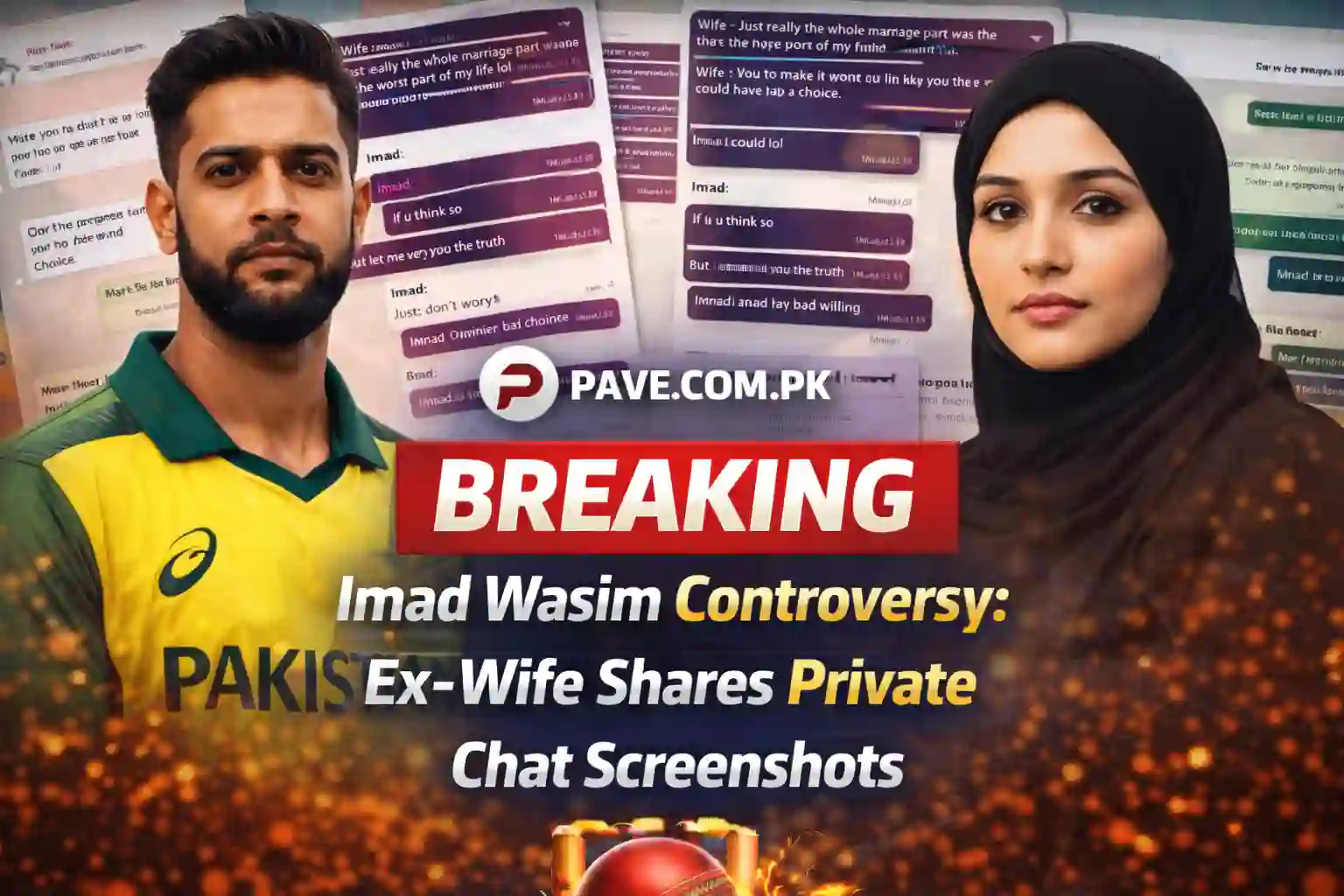 Imad Wasim Controversy: Ex-Wife Shares Private Chat Screenshots 1 Imad Wasim Controversy: Ex-Wife Shares Private Chat Screenshots