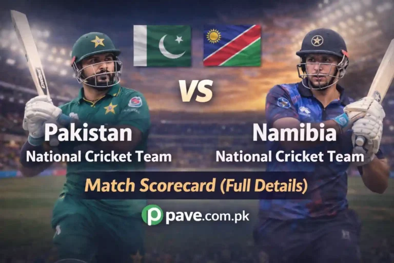 Pakistan National Cricket Team vs Namibia National Cricket Team Match Scorecard (Full Details)