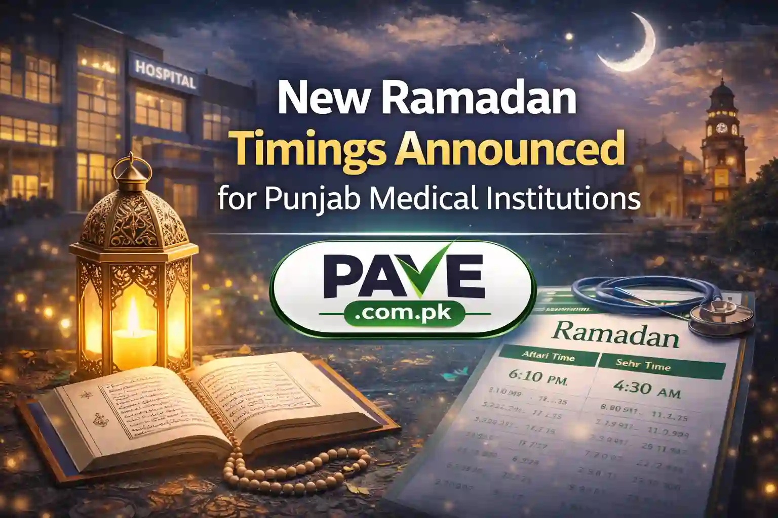 New Ramadan Timings Announced for Punjab Medical Institutions 1 New Ramadan Timings Announced for Punjab Medical Institutions