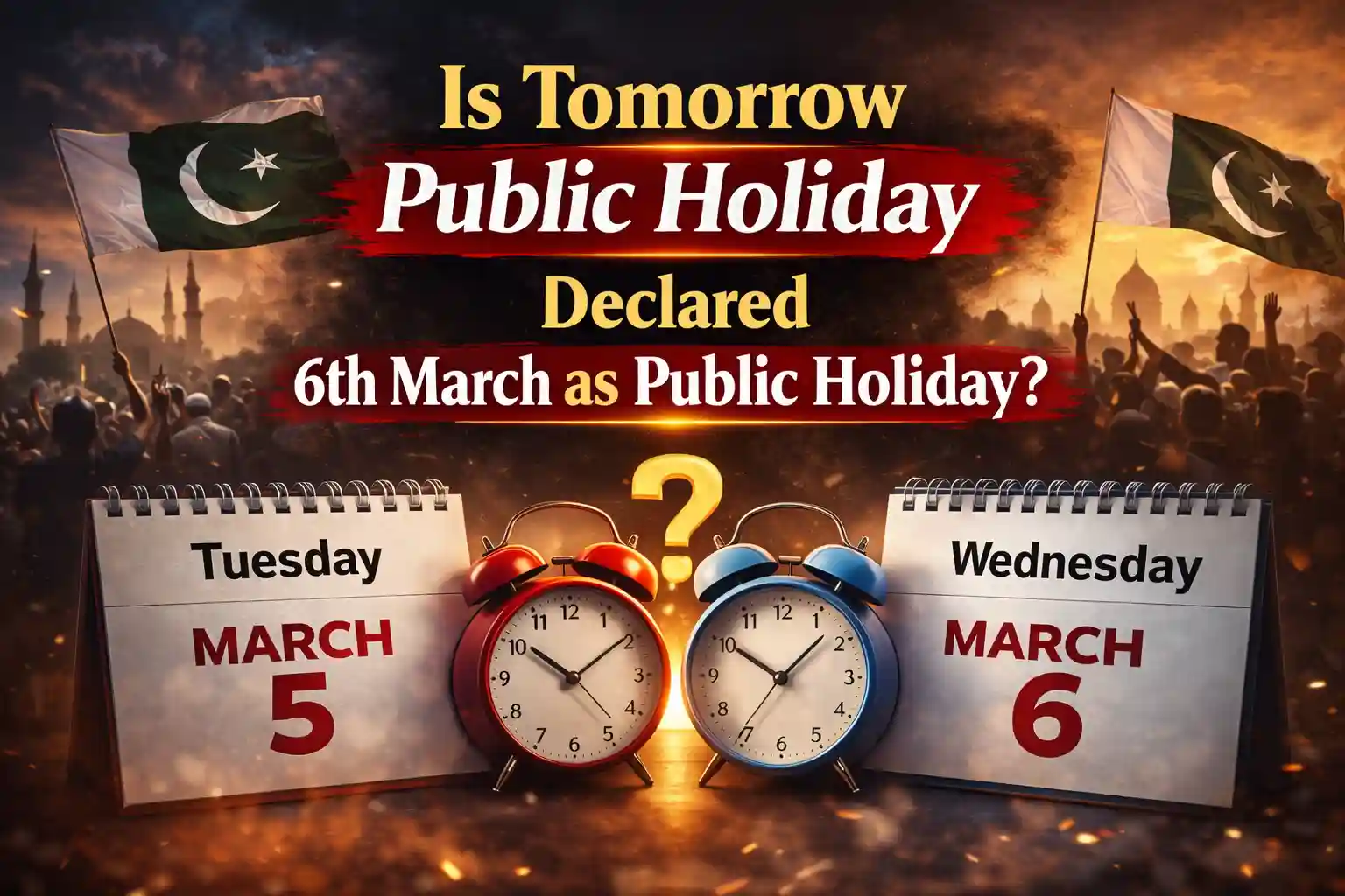 Is Tomorrow Public Holiday or Declared 6th March as Public Holiday? 1 Is Tomorrow Public Holiday or Declared 6th March as Public Holiday