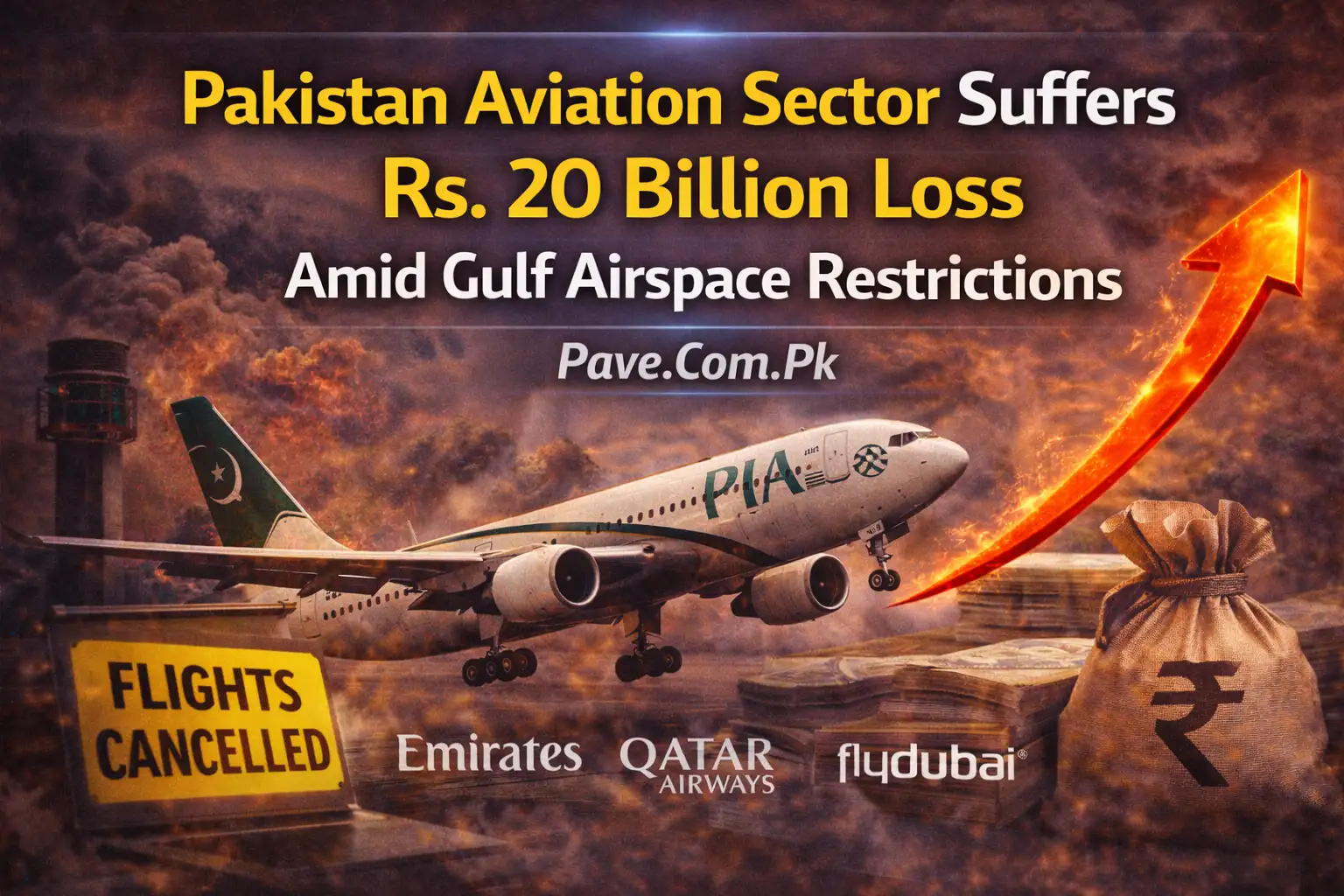 Pakistan Aviation Sector Suffers Rs. 20 Billion Loss Amid Gulf Airspace Restrictions