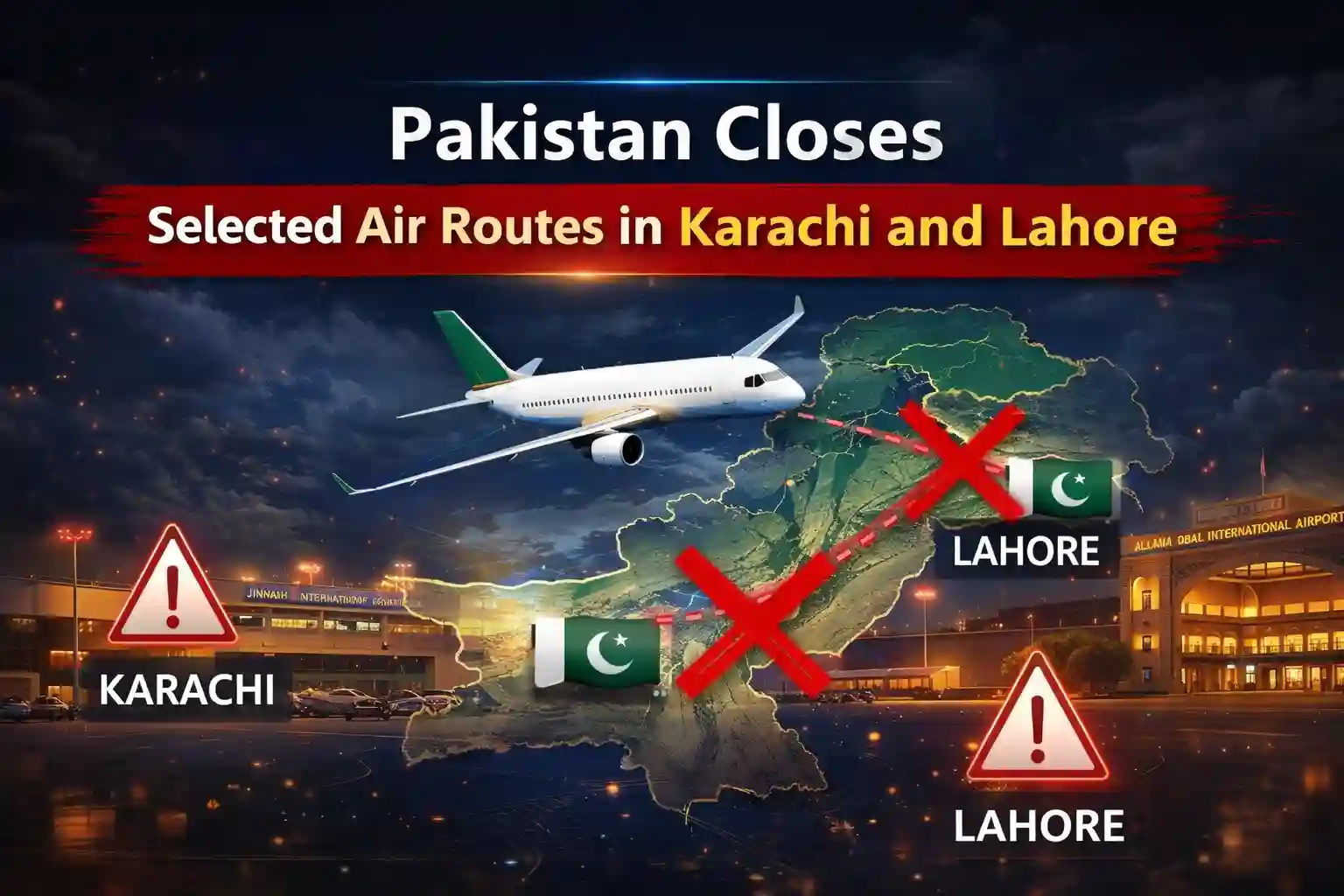 Pakistan Closes Selected Air Routes in Karachi and Lahore