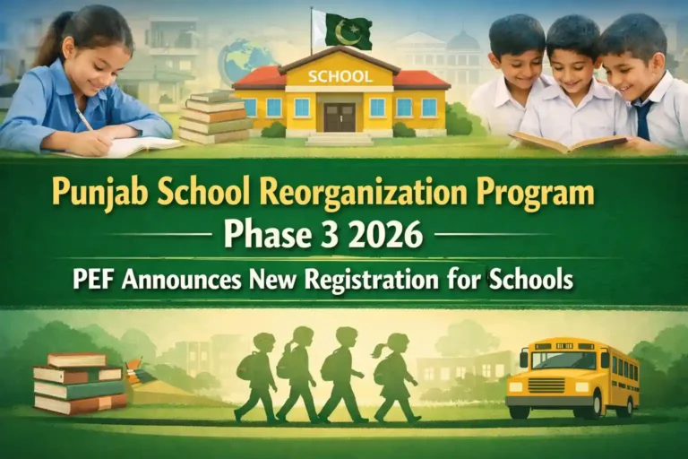 Punjab School Reorganization Program Phase 3 2026 – PEF Announces New Registration for Schools 6 Punjab School Reorganization Program Phase 3 2026 – PEF Announces New Registration for Schools