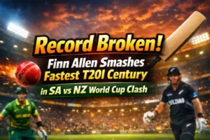 Record Broken! Finn Allen Smashes Fastest T20I Century in SA vs NZ World Cup Clash