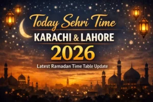 Today Sehri Time Karachi & Lahore 2026 Latest Ramadan Time Table Update