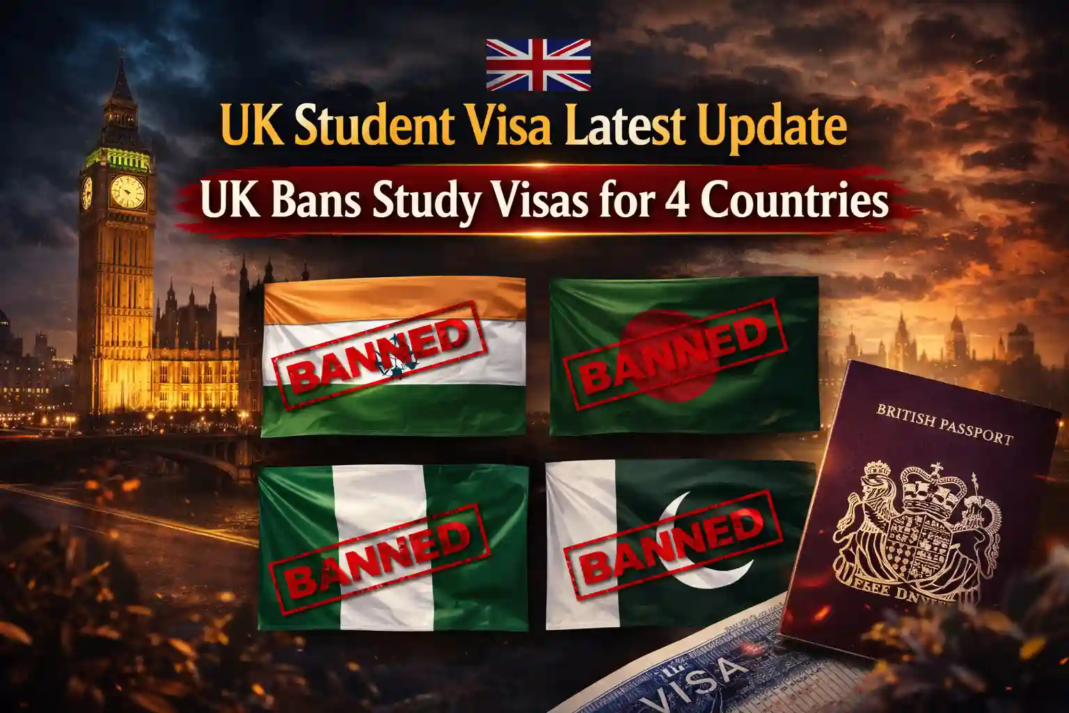 UK Student Visa Latest Update UK Bans Study Visas for 4 Countries 2