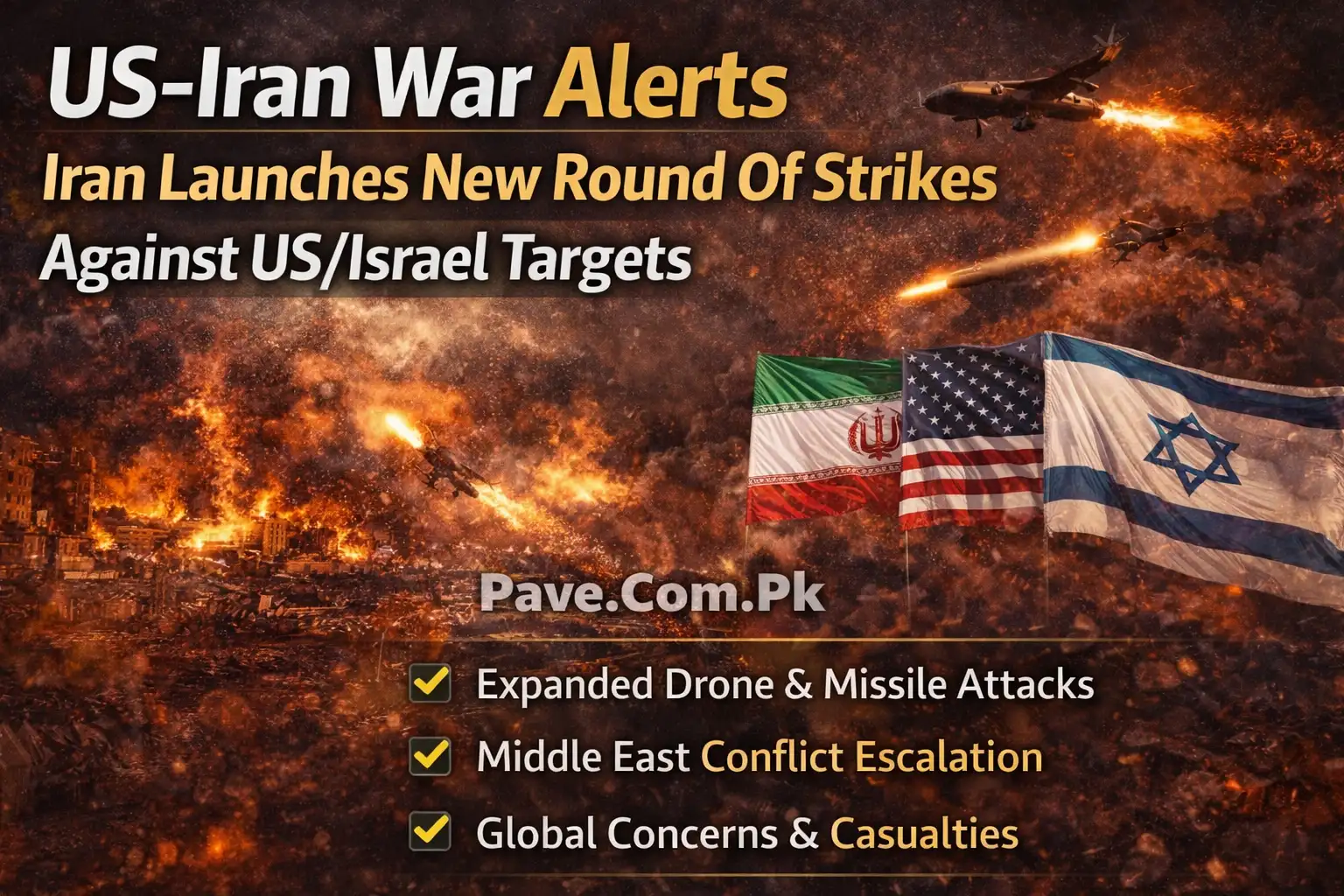 US-Iran War Alerts – Iran Launches New Round Of Strikes Against USIsrael Targets