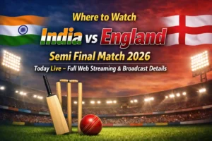 Where to Watch India vs England Semi Final Match 2026 Today Live